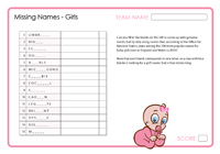 Missing Names - Girls Missing Names - Girls